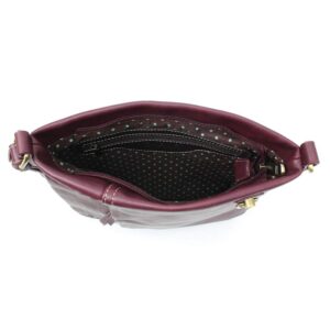 CHALA Laser Cut Crossbody Faux Leather - Metal Dragonfly - Plum