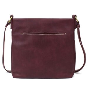 CHALA Laser Cut Crossbody Faux Leather - Metal Dragonfly - Plum