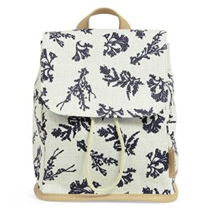 vera bradley women's straw mini backpack purse, adrift coral blue, one size