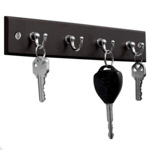 wall mounted key rail rack hanger holder with 4 hooks storage organizer home decor black