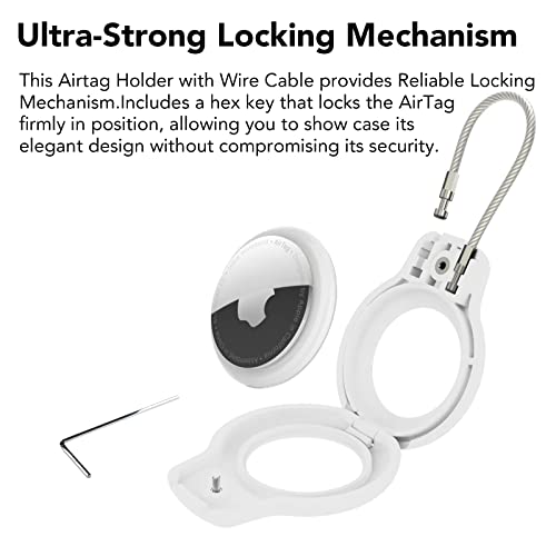 2 Pack AirTag Holders with Keychain - Secure Air Tag Cases and Key Rings for Keys, Luggage and More