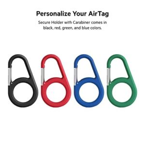 Belkin Apple AirTag Secure Holder with Carabiner - Durable Scratch Resistant Case With Open Face & Raised Edges - Protective AirTag Keychain Accessory For Keys, Pets, Luggage & More - Red