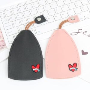 PU Leather Key Pouche, 5Pcs Key Holder Pouch for Car Keys Keychain Pouch Love Heart Decor Key Case, 5 Colors