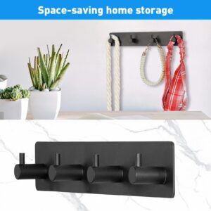 HDAJY Key Holder for Wall, Black Key Holder Wall Mount - 4 Hooks, Key Holder for Wall Decorative, Suitable for Office, Hallway, Foyer, Kitchen.