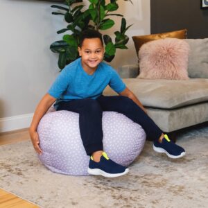 Big Joe Classic Bean Bag Chair, Petal Pip Lilac Smartmax, Durable Polyester Nylon Blend, 2 feet Round