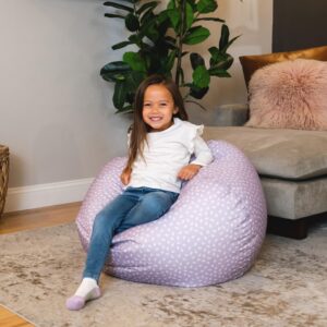 Big Joe Classic Bean Bag Chair, Petal Pip Lilac Smartmax, Durable Polyester Nylon Blend, 2 feet Round