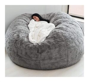 bean bag,giant fur bean bag chair cover for adults kids (without filling) comfy fluffy giant round beanbag lazy sofa cover for reading chair floor chair lazy sofa bed cover soft fluffy faux beanbag