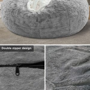 Bean Bag,Giant Fur Bean Bag Chair Cover for Adults Kids (Without Filling) Comfy Fluffy Giant Round Beanbag Lazy Sofa Cover for Reading Chair Floor Chair Lazy Sofa Bed Cover Soft Fluffy Faux BeanBag