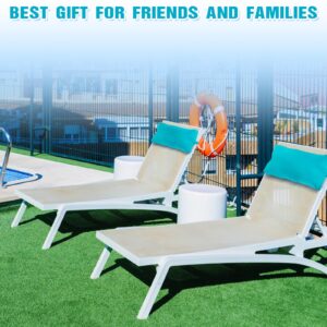 Ripeng 2 Pcs Headrest Pillow Pool Furniture Lounge Pillow Chair Pillows Patio Furniture Pillows with Adjustable Elastic Tape Band Head Support Pillow for Pool Patio Chairs Beach (Blue)