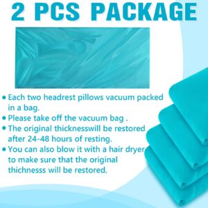 Ripeng 2 Pcs Headrest Pillow Pool Furniture Lounge Pillow Chair Pillows Patio Furniture Pillows with Adjustable Elastic Tape Band Head Support Pillow for Pool Patio Chairs Beach (Blue)