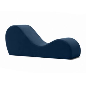 Avana Sleek Chaise Lounge for Yoga, Stretching, Relaxation-Made in The USA, 60D x 18W x 26H Inch, Ink Blue