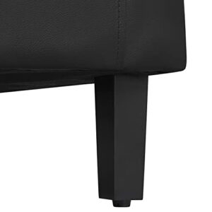 Yaheetech Lounge Chair Modern Chaise Lounge Armchair with Footstool Faux Leather Lounge Reading Chair with Footrest Black