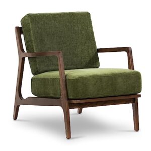 poly & bark verity lounge chair, single, distressed green velvet