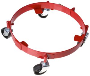 atd tools 5216 drum dolly for 16 gallon drums, red, silver, black