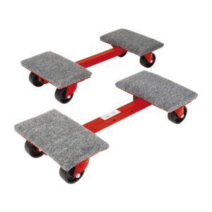 roberts 10-575 heavy cargo moving dollies with 1,000-pound capacity and ball bearing wheels, 2-pack, red