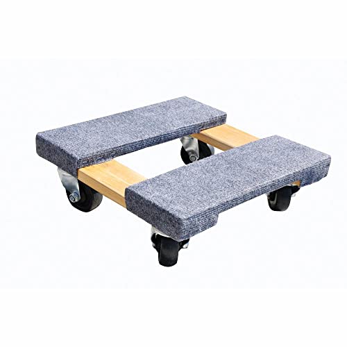 Milwaukee Hand Trucks 33815 Gleason Carpeted End Furniture Dolly, 800 Lb, L X 15 in W, Hardwood