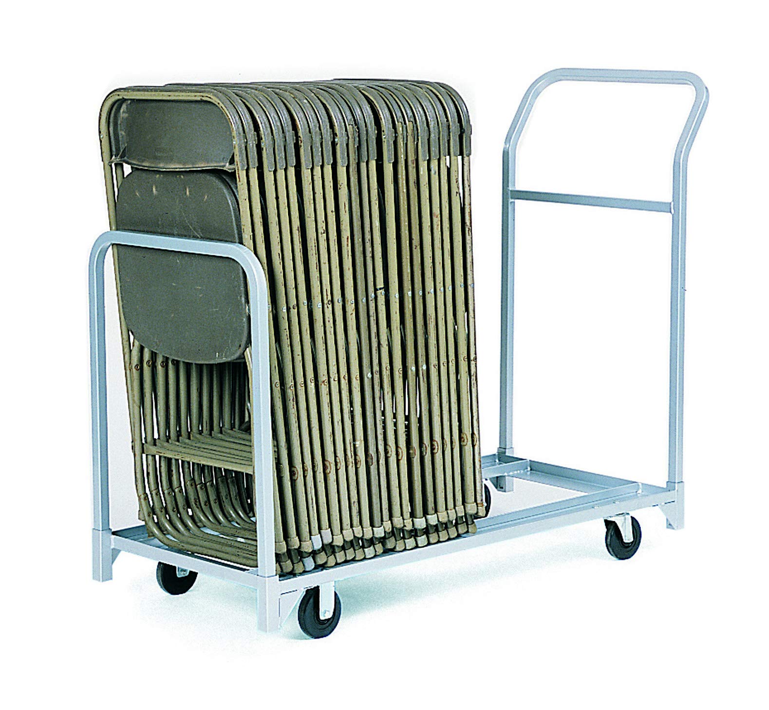 Raymond Folded and Stacked Chair Tote with Hard Rubber Casters, 300 lbs Load Capacity, 50-3/4" Length x 22" Width