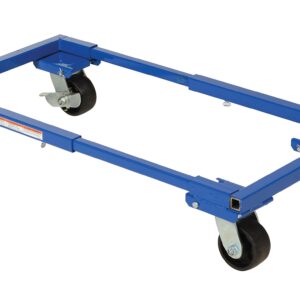 Vestil ATD-1622-4 Steel Adjustable Tote Dolly with 4" Casters, 2000 lbs Capacity, Maximum Usable 34" Length x 24" Width