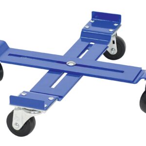 Vestil Drum-X-H Steel Mobile Drum Dolly-Adjustable with Hard Rubber Wheels 25-7/8 in. x 25-7/8 in. 5-5/16 in. 1000 Lb. Capacity Blue