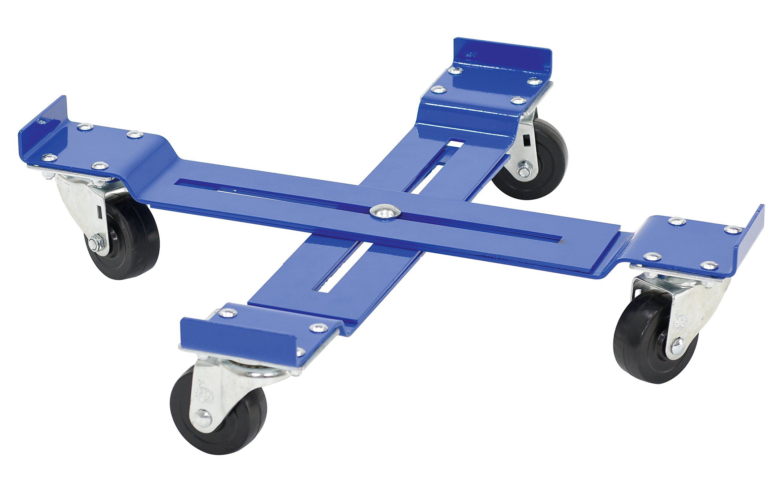 Vestil Drum-X-H Steel Mobile Drum Dolly-Adjustable with Hard Rubber Wheels 25-7/8 in. x 25-7/8 in. 5-5/16 in. 1000 Lb. Capacity Blue