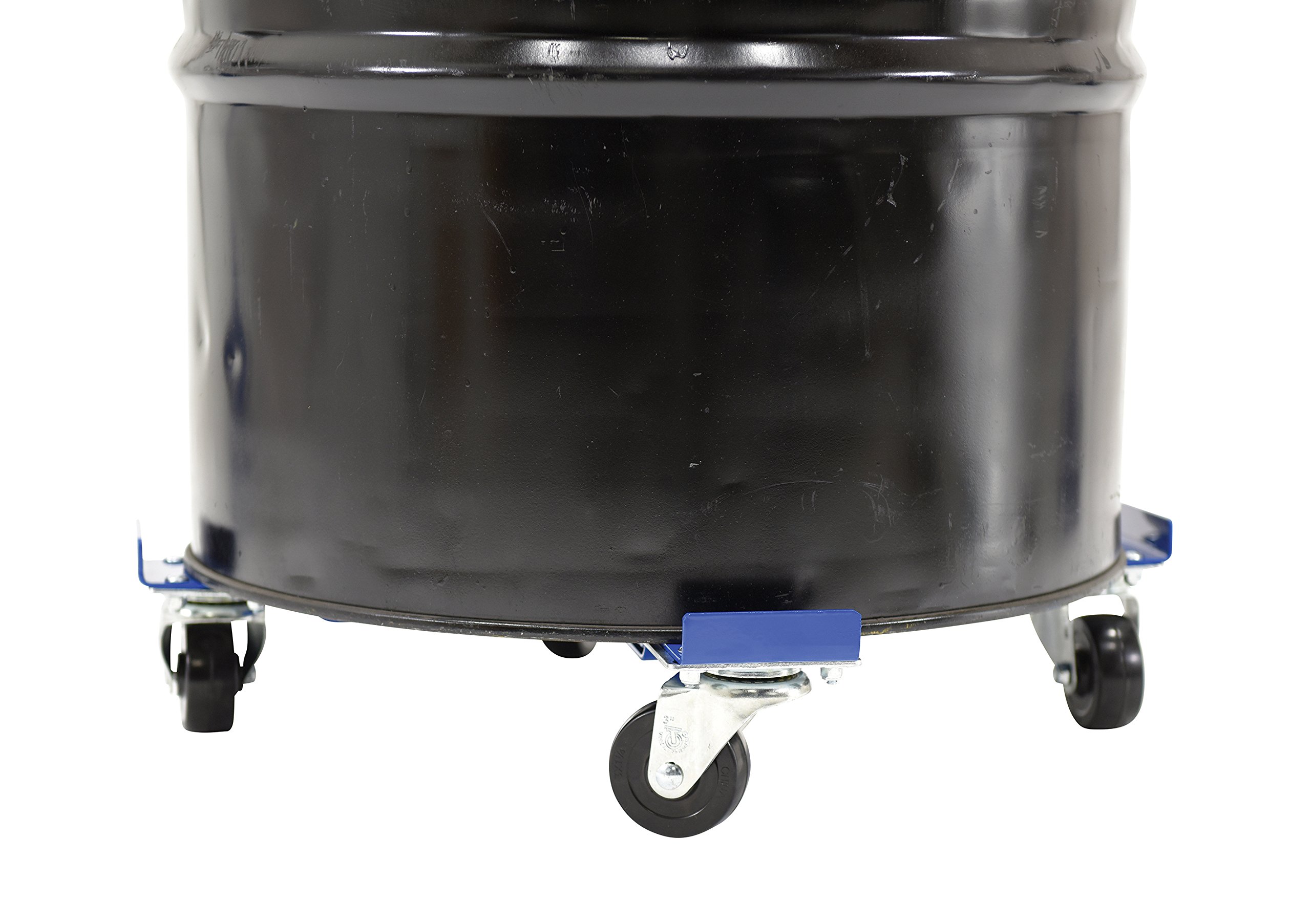 Vestil Drum-X-H Steel Mobile Drum Dolly-Adjustable with Hard Rubber Wheels 25-7/8 in. x 25-7/8 in. 5-5/16 in. 1000 Lb. Capacity Blue