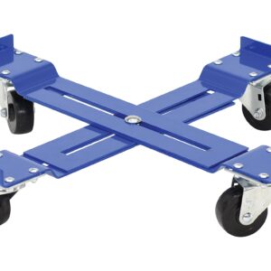 Vestil Drum-X-H Steel Mobile Drum Dolly-Adjustable with Hard Rubber Wheels 25-7/8 in. x 25-7/8 in. 5-5/16 in. 1000 Lb. Capacity Blue