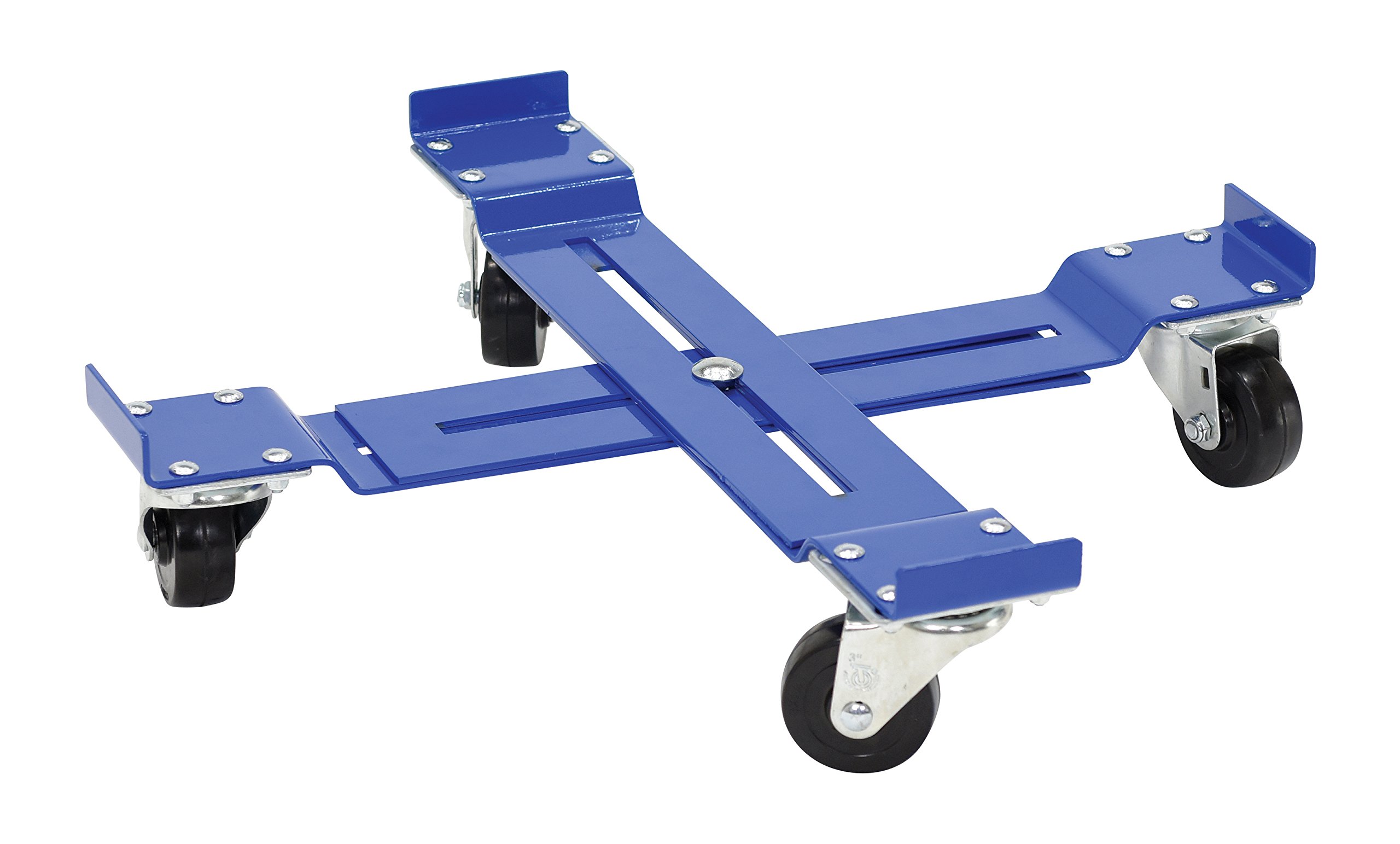 Vestil Drum-X-H Steel Mobile Drum Dolly-Adjustable with Hard Rubber Wheels 25-7/8 in. x 25-7/8 in. 5-5/16 in. 1000 Lb. Capacity Blue