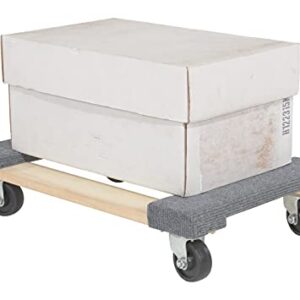 Vestil HDOC-1624-9 Hardwood Dolly with Carpet End, 900 lbs Capacity, 24" Length x 16" Width x 5-3/4" Height Deck