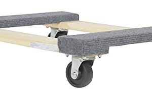 Vestil HDOC-1624-9 Hardwood Dolly with Carpet End, 900 lbs Capacity, 24" Length x 16" Width x 5-3/4" Height Deck