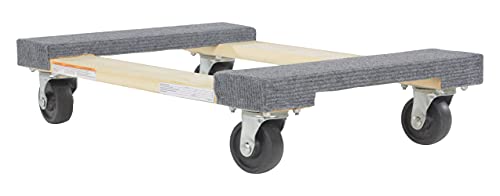 Vestil HDOC-1624-9 Hardwood Dolly with Carpet End, 900 lbs Capacity, 24" Length x 16" Width x 5-3/4" Height Deck