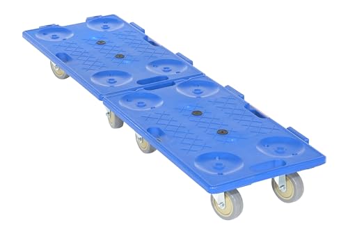 Vestil PCS-1626 Plastic Interlocking Dolly with Polypropylene Caster, 250 lbs Capacity, 16” Width x 26” Length x 6-1/2” Height , Deck Height