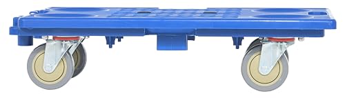 Vestil PCS-1626 Plastic Interlocking Dolly with Polypropylene Caster, 250 lbs Capacity, 16” Width x 26” Length x 6-1/2” Height , Deck Height