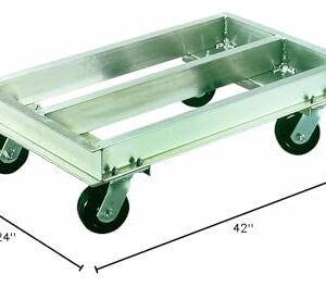 Magline CDC2442 Aluminum Caster Dolly, 2000 lb. Capacity, 42" Length x 24" Width x 10" Height