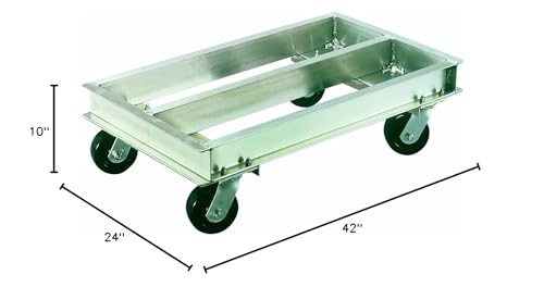 Magline CDC2442 Aluminum Caster Dolly, 2000 lb. Capacity, 42" Length x 24" Width x 10" Height