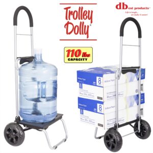 dbest products Trolley Dolly Black Foldable Shopping cart for Groceries with Wheels and Removable Bag and Rolling Personal Handtruck Standard