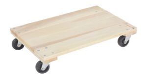 vestil hdos-1624-9-e hardwood dolly with solid deck econ, 900 lb. capacity, 16" x 24", tan