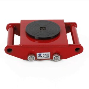 machinery mover,industrial dollies, 8-ton/17,600lbs, 26400lbs 12t machinery mover roller dolly with 360°swivel top plate with 6/8 polyurethane wheels (red) (red, 6t 13,200 lbs steel wheel)