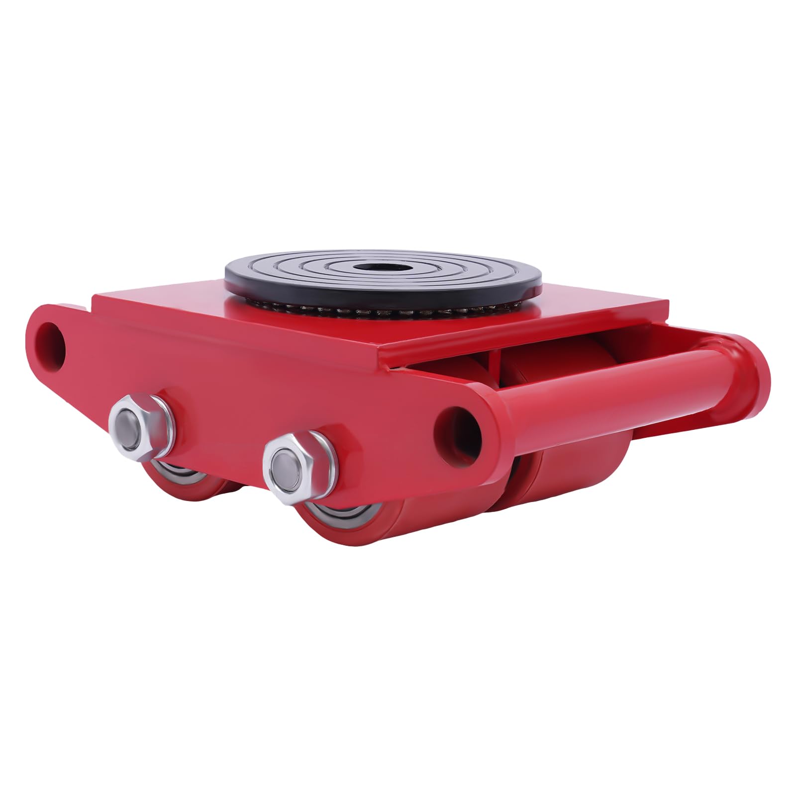 4pcs Machinery Mover, 6T Machinery Skate Dolly, 13200lbs Machinery Moving Skate, Machinery Mover Skate w/ 360° Rotation Cap and 4 Rollers, Heavy Duty Industrial Moving Equipment, Red