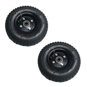 2 Pack - 8" Black Rim Pneumatic Tire/Wheel for Training Wheels, wagon, dolly, farm cart