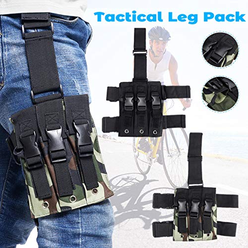 Small For Tactical Motorcycle Riding Men's Canvas Hip Fanny Pack Waist Thigh Drop Leg Bag (Color : Camouflage)