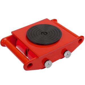 xcfdp machine skates, 6t machinery skate dolly, 13200lbs machinery moving skate, machinery mover skate with 360° rotation cap, heavy duty machine dolly skate for industrial moving equipment, red, 1pc