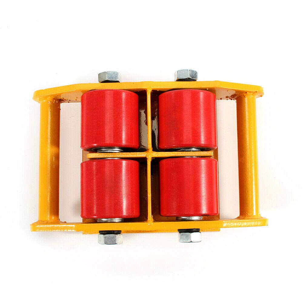 Heavy Duty Machine Dolly Skate Machinery Roller Mover Cargo Trolley 6 Ton 13200lb, with Steel Rollers Cap 360 Degree Rotation Rotating Cover Mobile Equipment