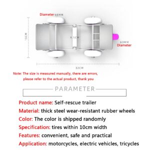 FREEDOH Flat Tire Self-Rescue Trailer 750kg Trailer Booster Essentials for Long-Distance Cycling Roadside Assistance Tools Accessory Suitable for Motorcycles Electric Vehicles Tricycles