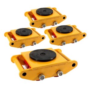 car dolly set of 4 machine skates shipping container wheels industrial mover 13200lbs machinery skate with steel rollers cap 360 degree rotation usa stock