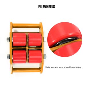 Car Dolly Set of 4 Machine Skates Shipping Container Wheels Industrial Mover 13200LBS Machinery Skate with Steel Rollers Cap 360 Degree Rotation USA Stock