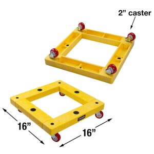 trimate KD Furniture Dolly, 300Lbs, Square: 16”x16”, Multicolor