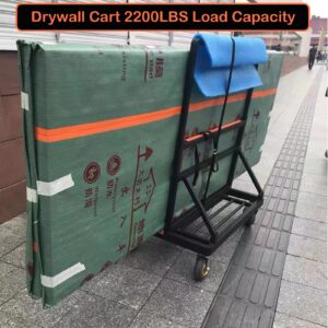 Upgrade Folding Drywall Cart Heavy Duty,Drywall Dolly with Rubber Swivel Casters,2200 lbs Load Capacity, Panel Cart Plywood Dolly Handling Sheetrock Plywood Glass Door and Windows Service Cart