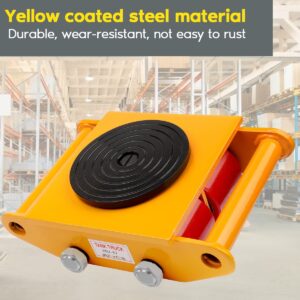 GCCSJ 6T Machinery Skate Dolly, 13200lbs Machinery Moving Skate Machinery Mover Skate with 360° Rotation Cap, Dolly Machinery Skate for Industrial Moving Equipment