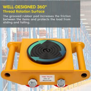 GCCSJ 6T Machinery Skate Dolly, 13200lbs Machinery Moving Skate Machinery Mover Skate with 360° Rotation Cap, Dolly Machinery Skate for Industrial Moving Equipment