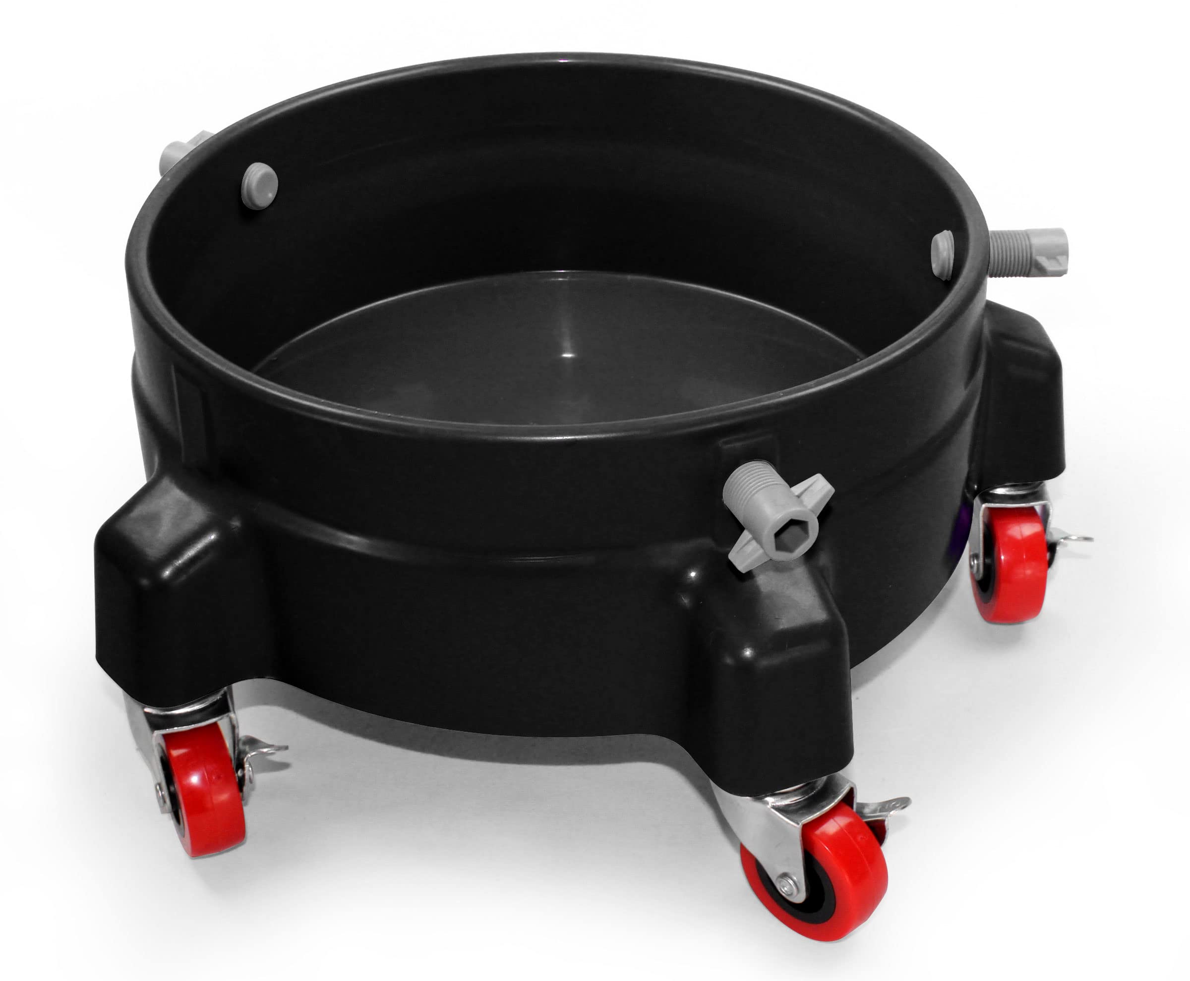 Car Wash Bucket Dolly | Caddy | with Wheels | Rollers | Soap Holder | Pail | Stand | (Black)